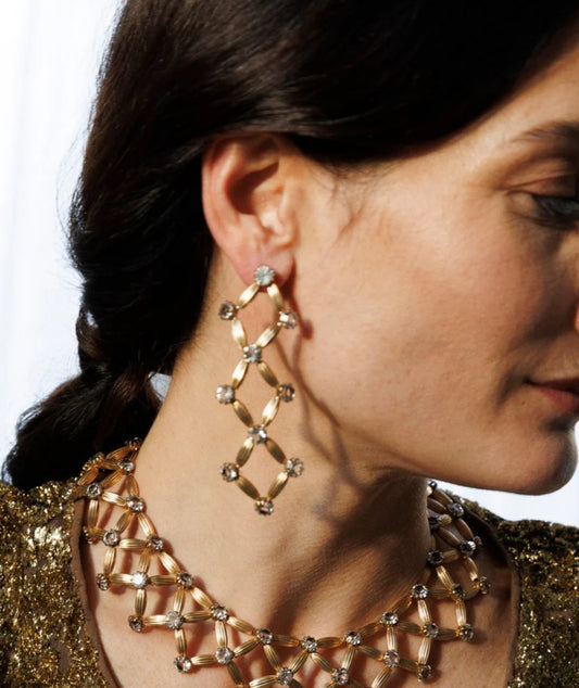 Tataborello orecchini giorno motivo rete oro