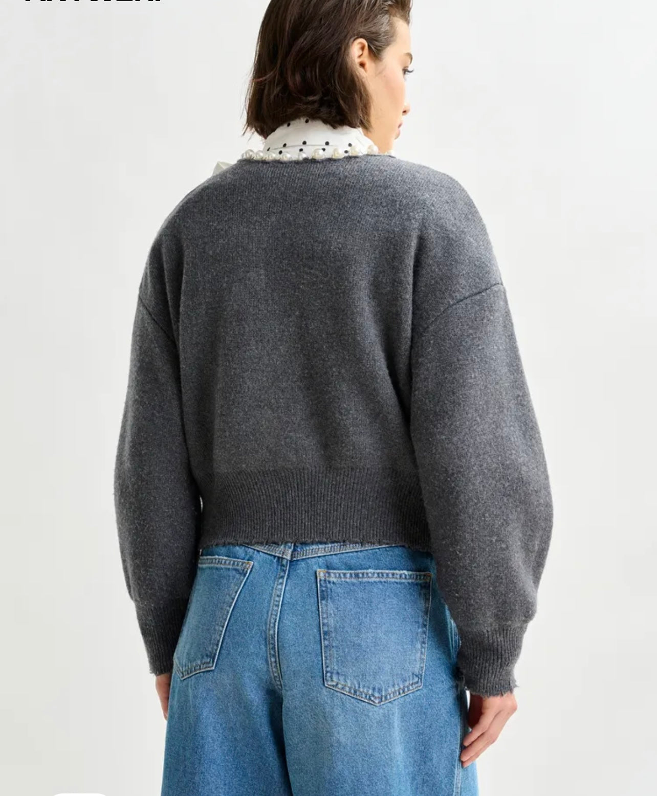 Essentiel antwerp cardigan grigio decorato con perle Ideas