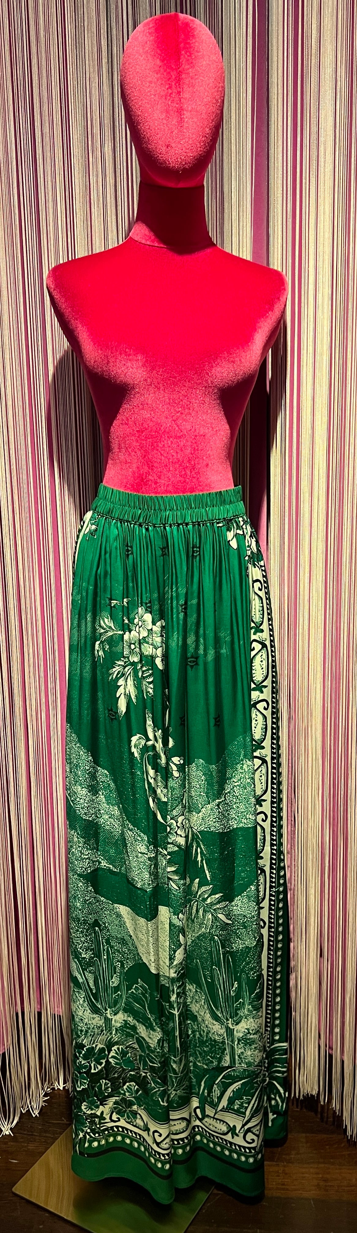 Dahlo -50% di sconto pantalone palazzo fantasia verde