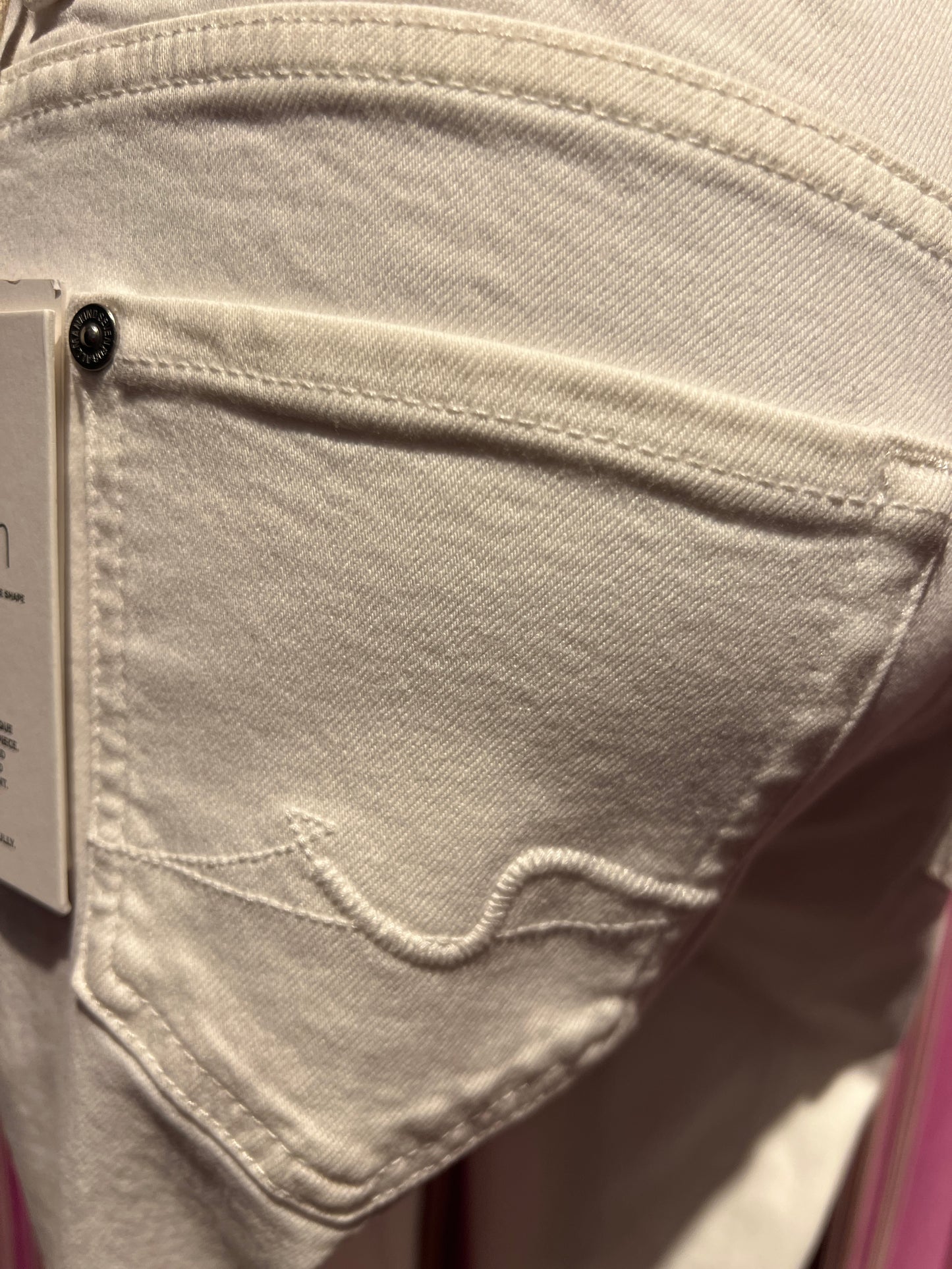 7 for all mankind jeans bianco elasticizzato slim zampetta