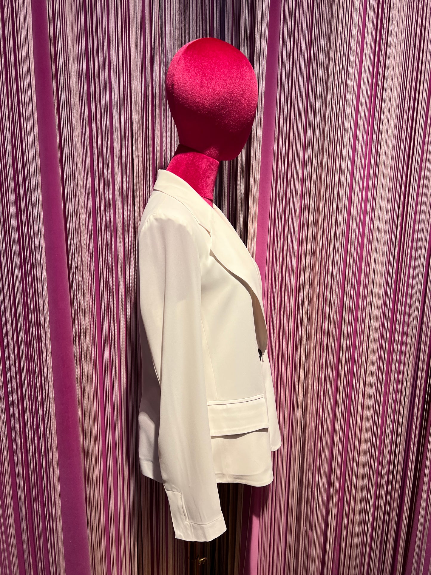 Rue- bisquit giacca monopetto in crepe naturale