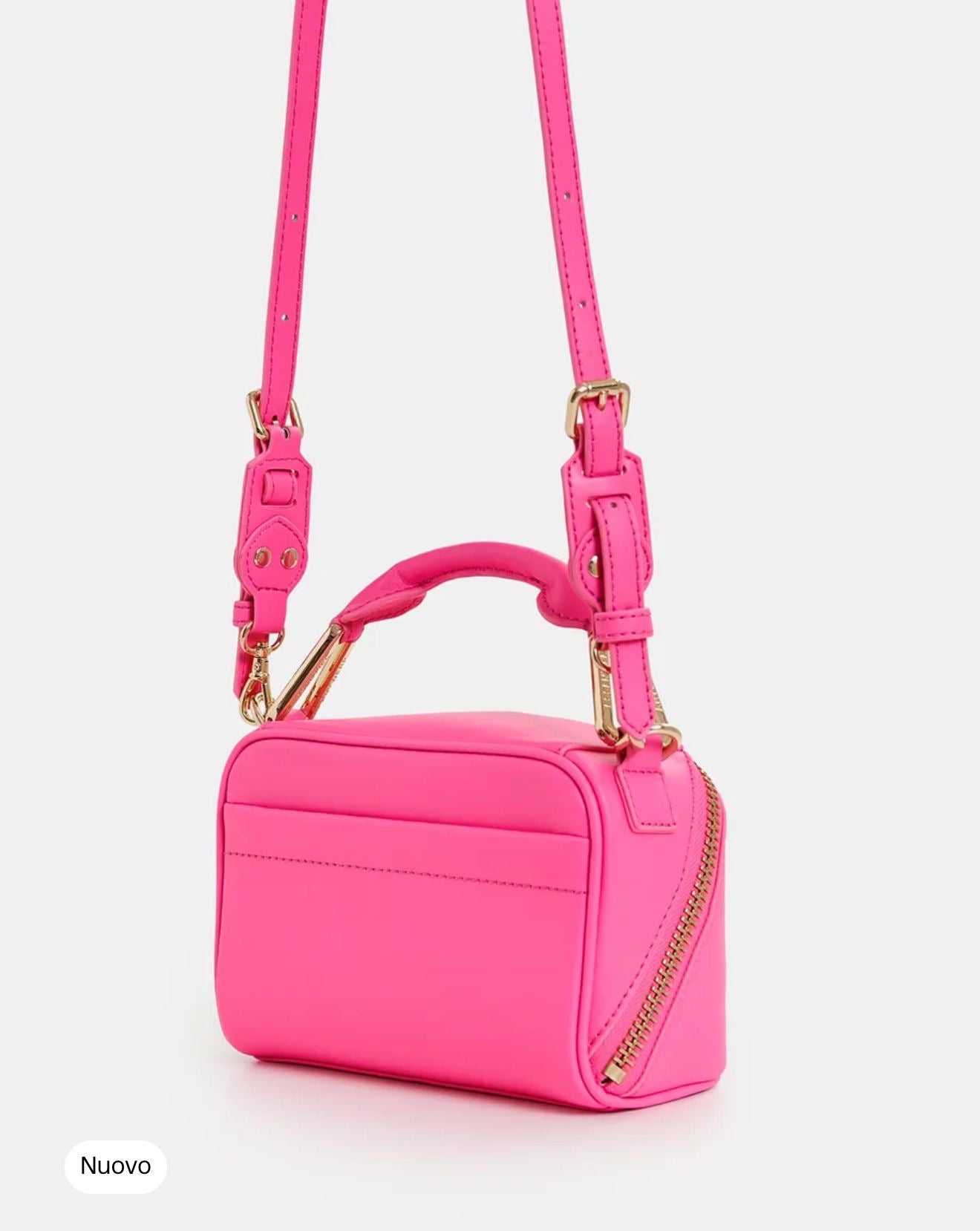 Essentiel antwerp borsa mini rosa fucsia con tracolla in pelle