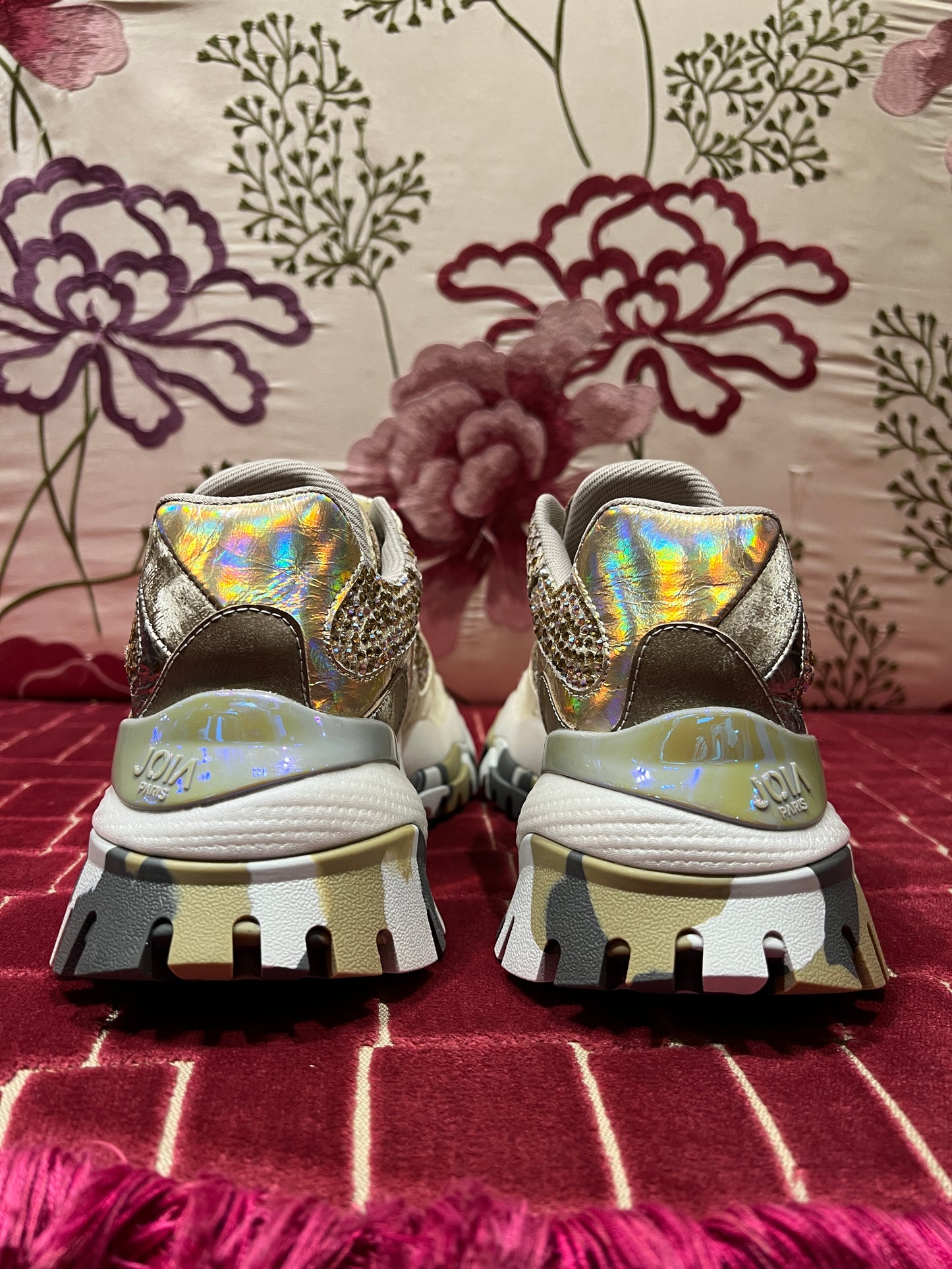 Joia Paris sneakers con inserti cavallino e cristalli