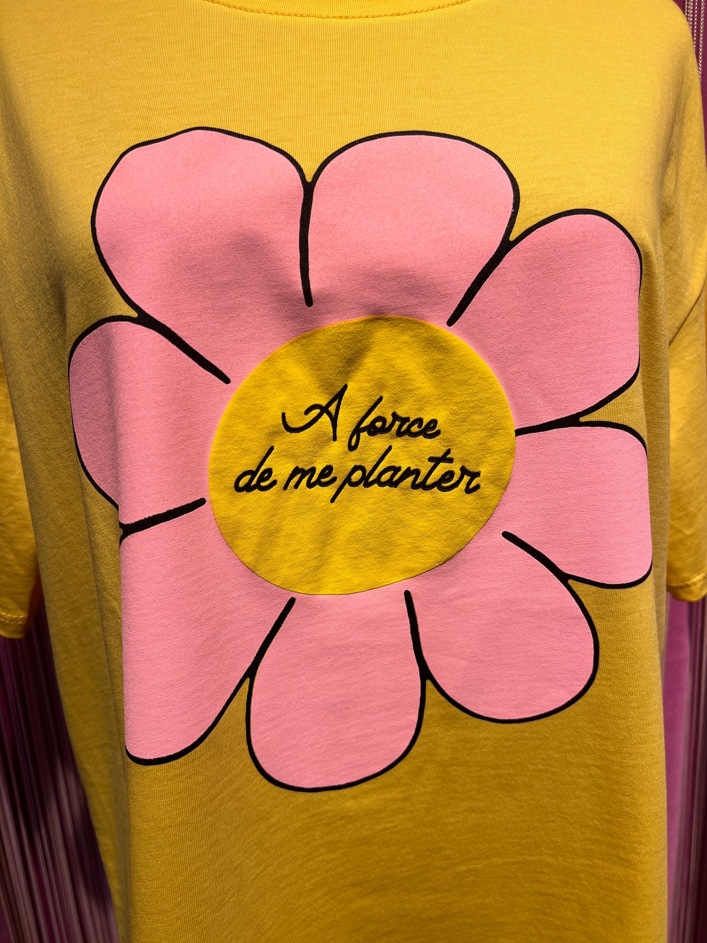 Mon amour Paris -20% di sconto t shirt cotone gialla con disegno margherita
