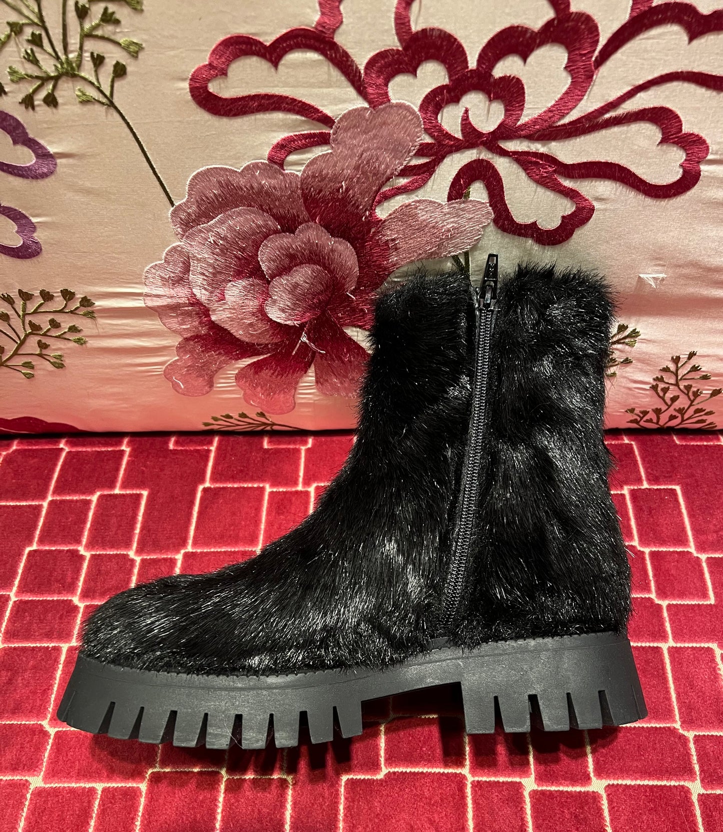 Ninni Mancone stivale visone nero ecologico sconto-50%