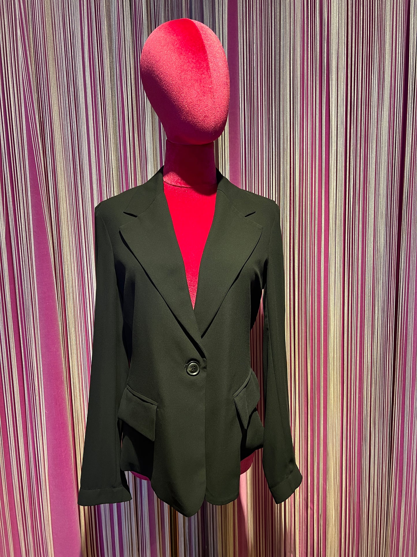 Rue- bisquit giacca crepe monopetto leggera nera