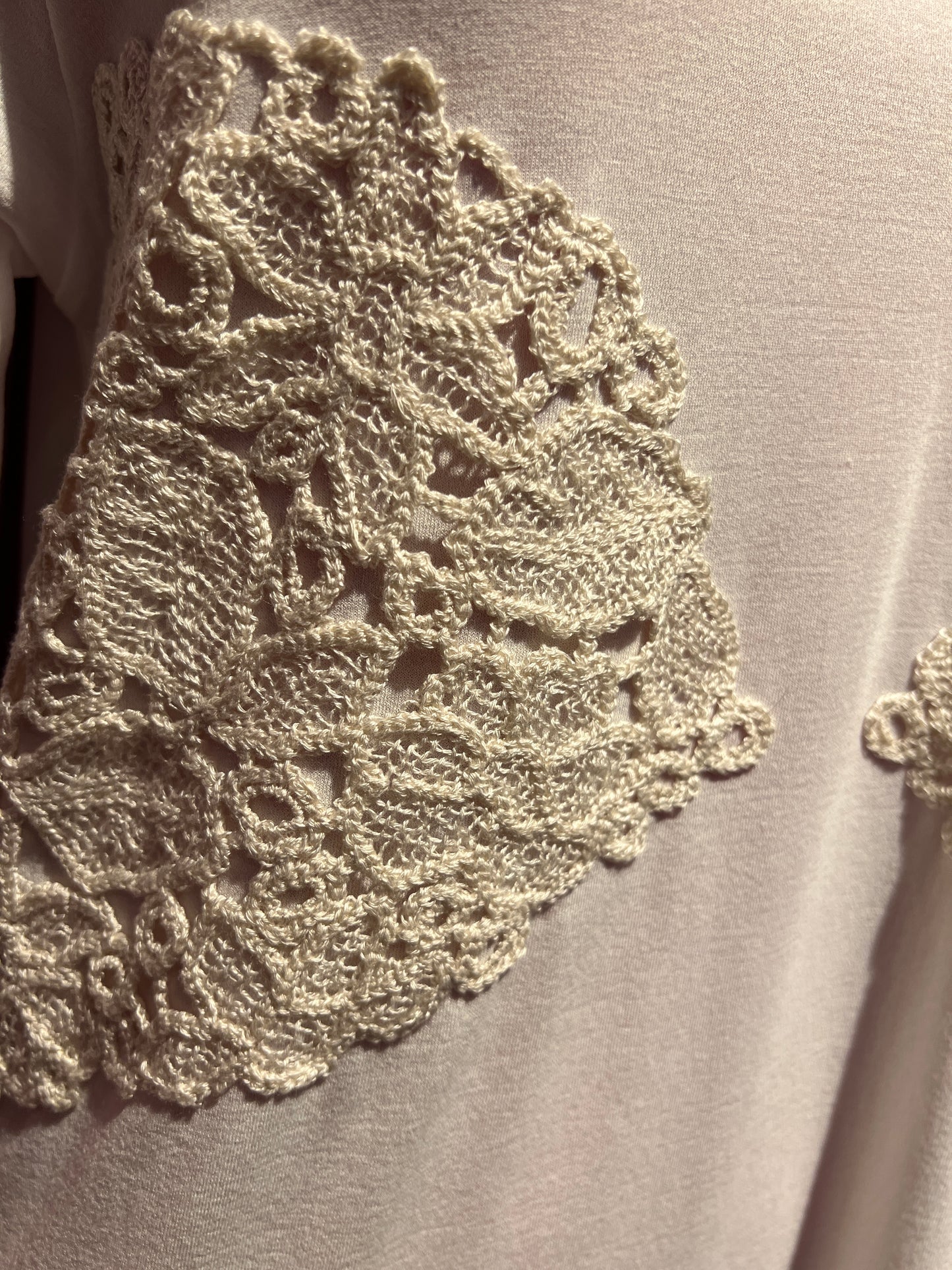 Cinzia Cortesi abito lungo mezza manica con applicazioni crochet
