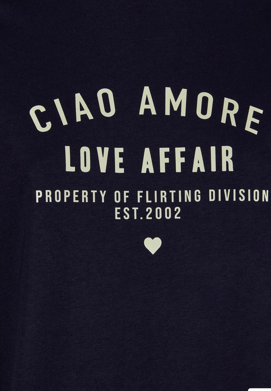 Giada Benincasa t-shirt oversize “ ciao amore love affair” blue navy