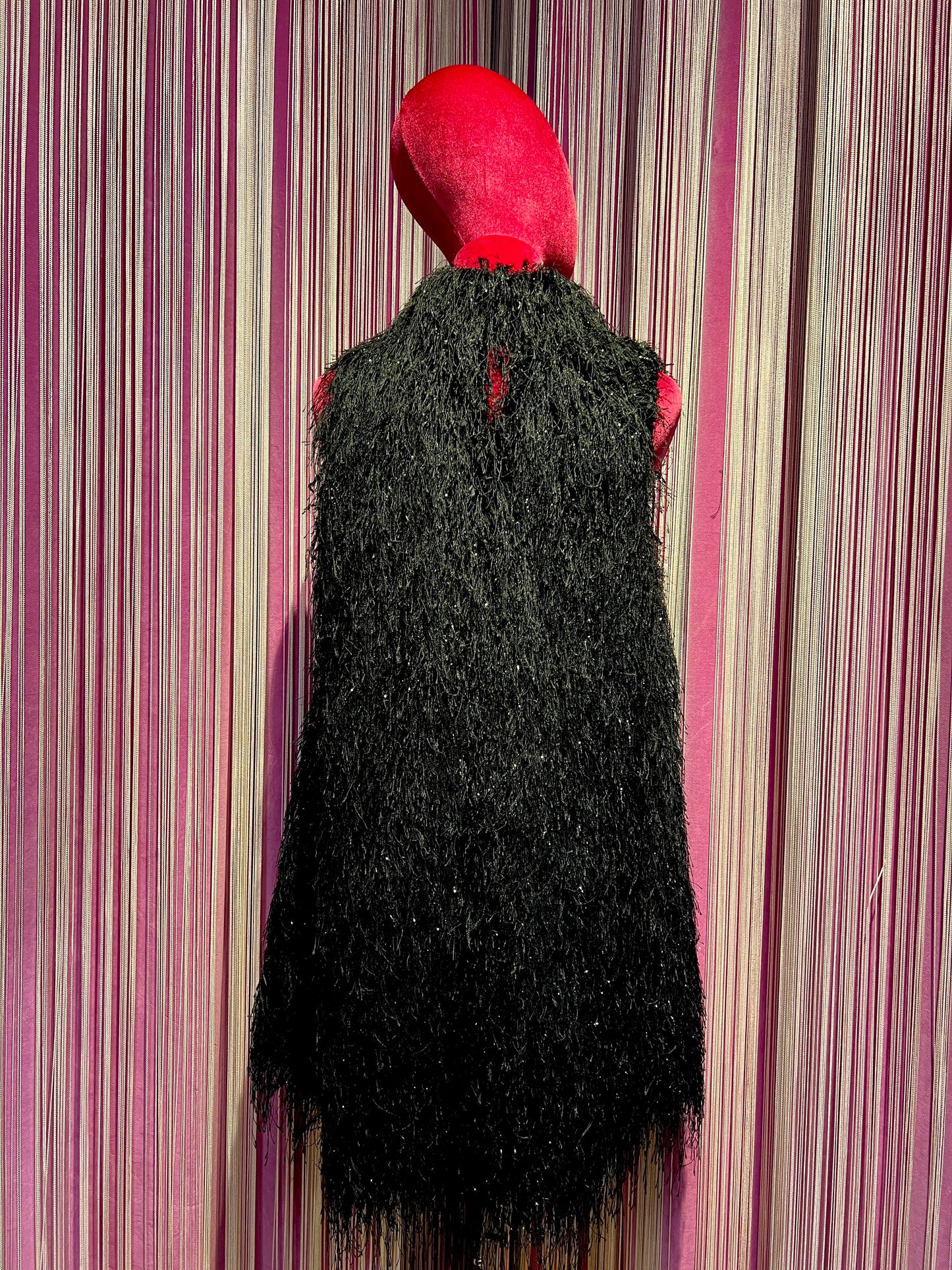 The room abito / gilet a trapezio senza maniche in tessuto sfrangiato