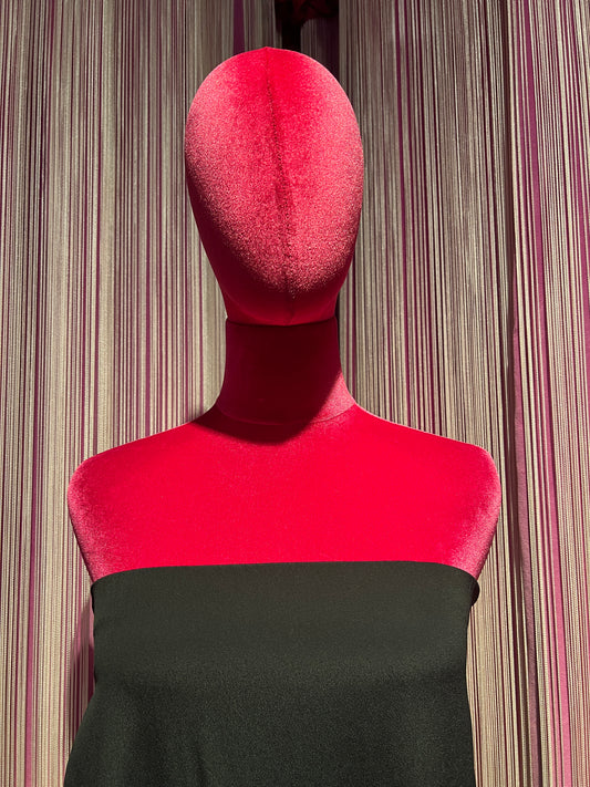 Semicouture abito a fascia in crepe de chine asimmetrico nero