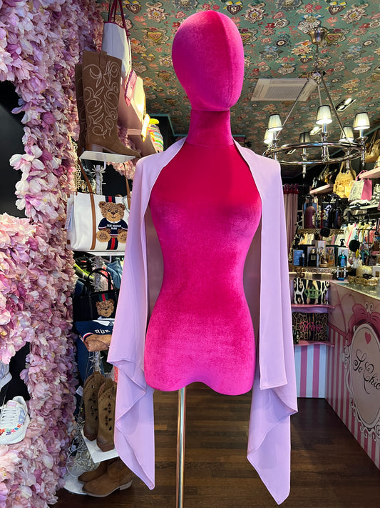 Silence Limited stola rosa cipria georgette, 100% pes , misure cm : 140x67