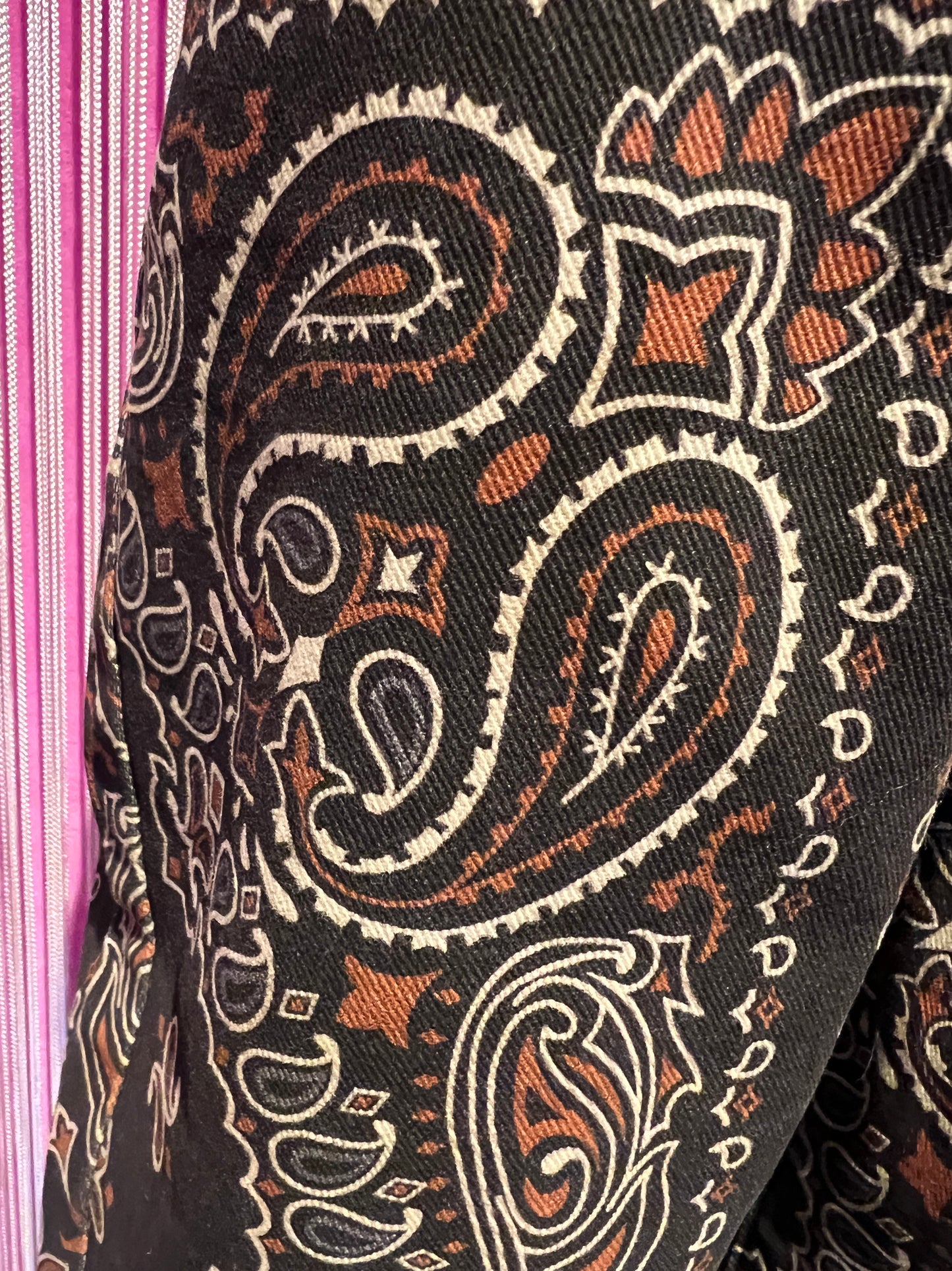 Mon amour Paris pantalone fantasia cachemire marrone a zampa