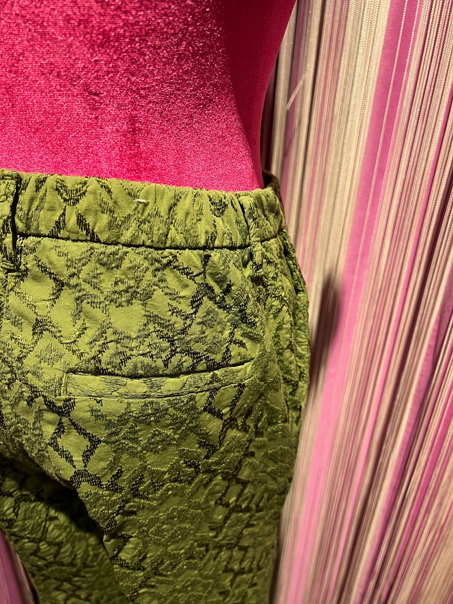 I love my pants meno 50% pantalone damascato verde militare