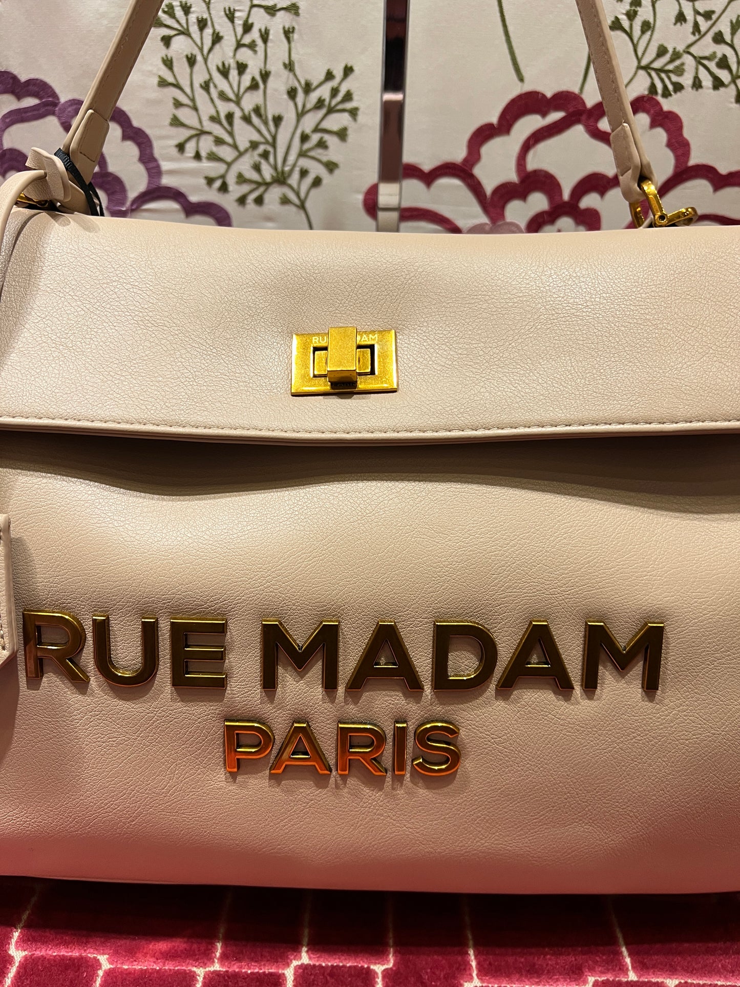 Rue Madam Paris borsa ecopelle con tracolla “ Les jour xl “ sabbia