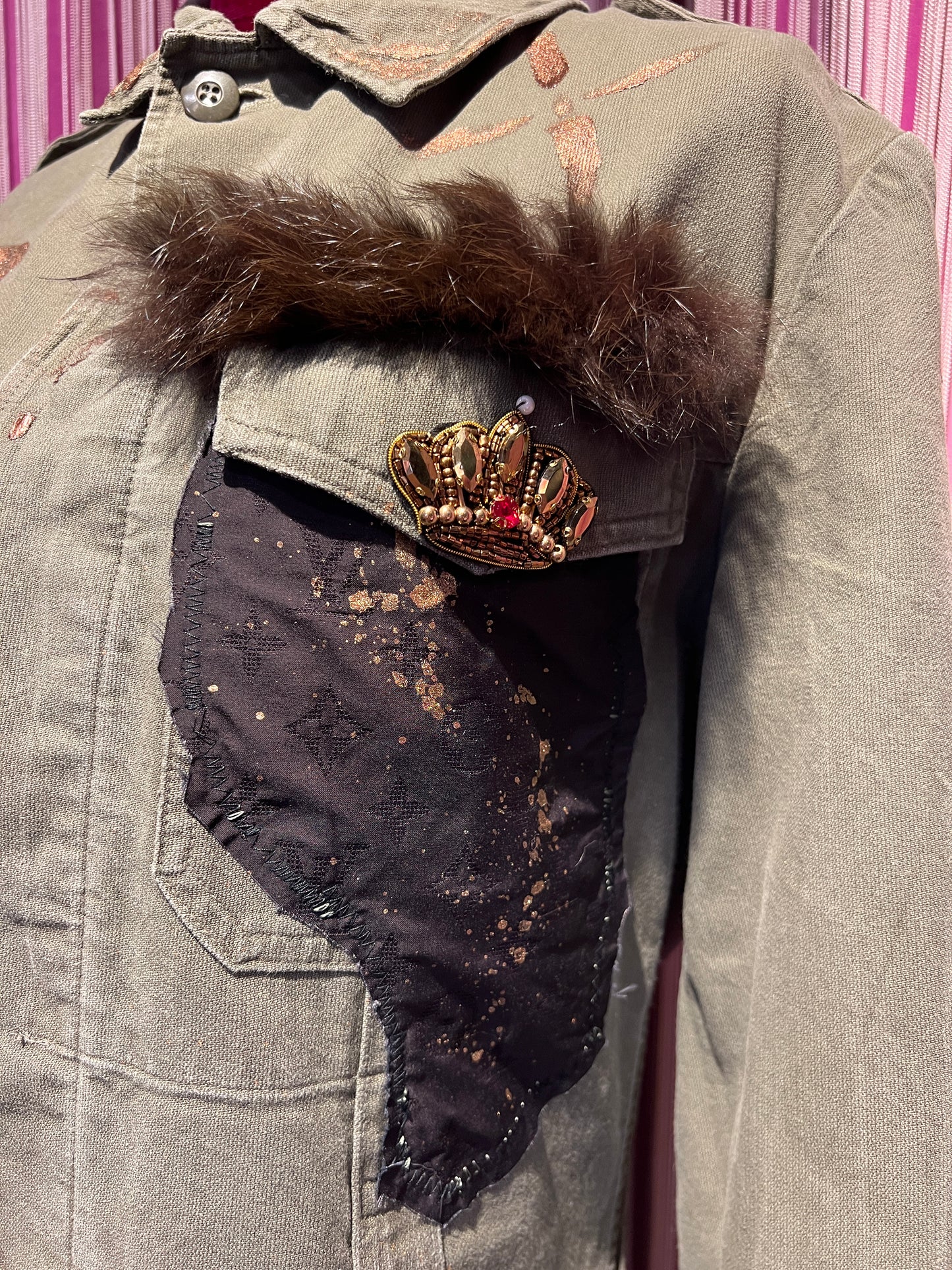 ABpink🩷 giacca LV patch boucle cuore nero vestibilita’ 40/44