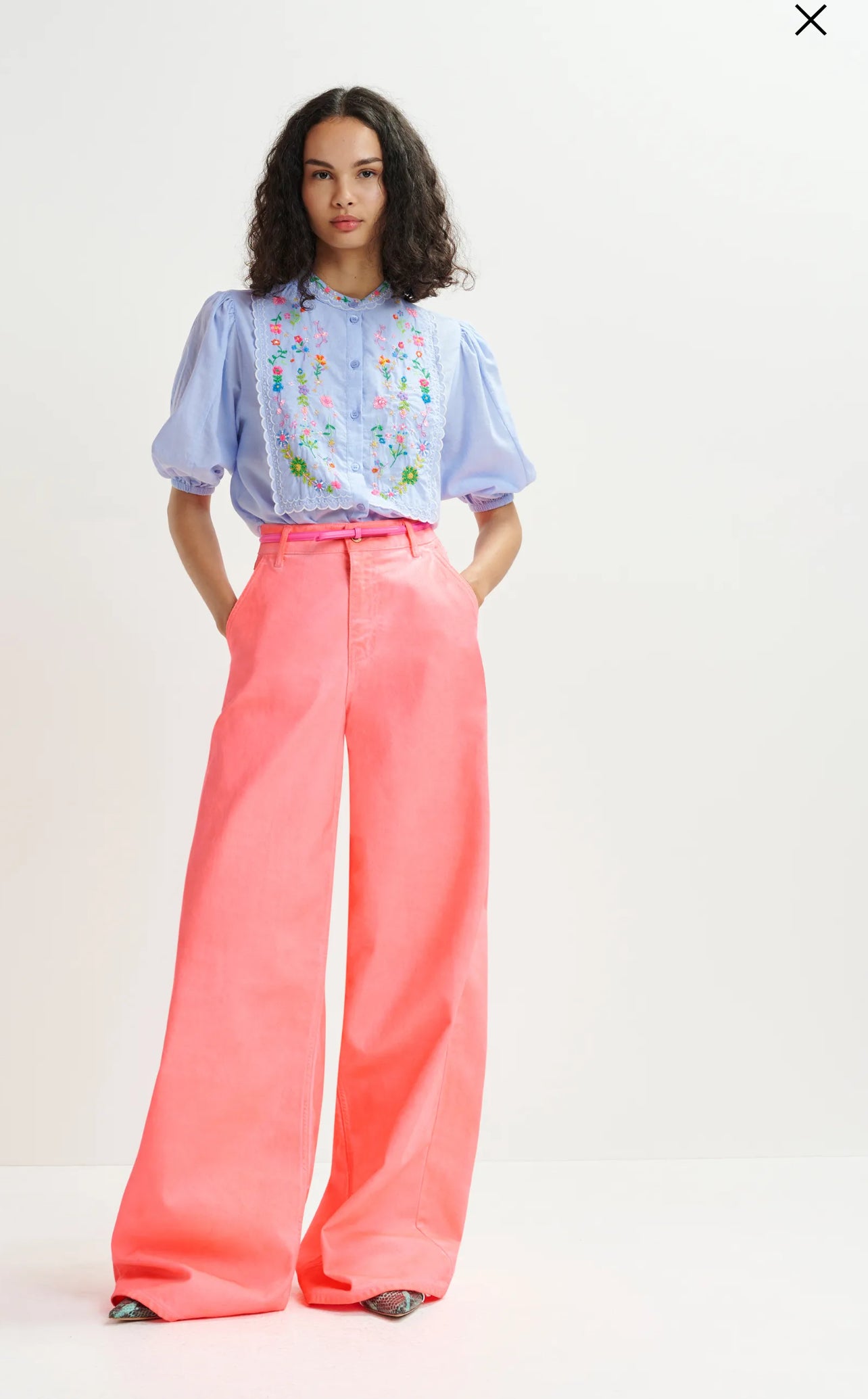 Essentiel antwerp jeans corallo a gamba larga in cotone