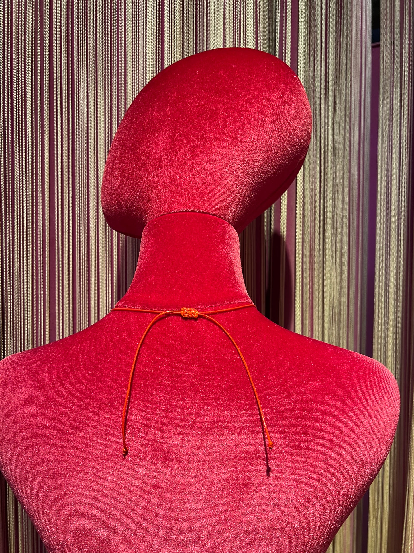 Collana cuore crochet regolabile rosso laccio rosso