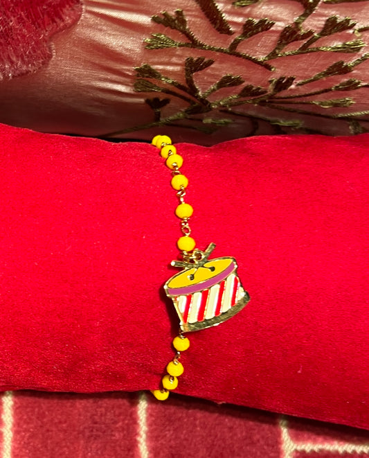 Principessa Glam bracciale perline gialle con tamburo