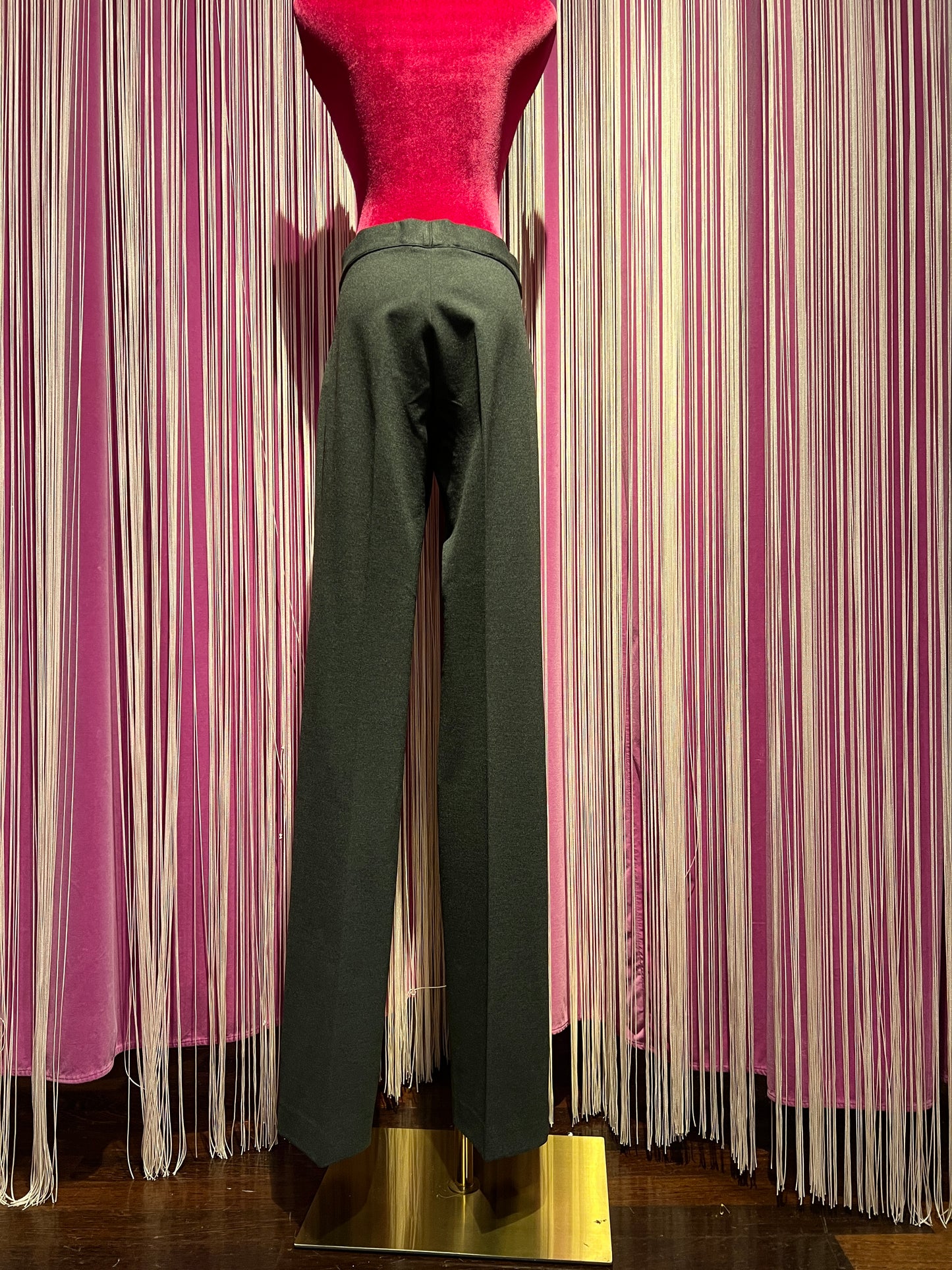 Semicouture pantalone a zampa punto Milano con elastico in vita