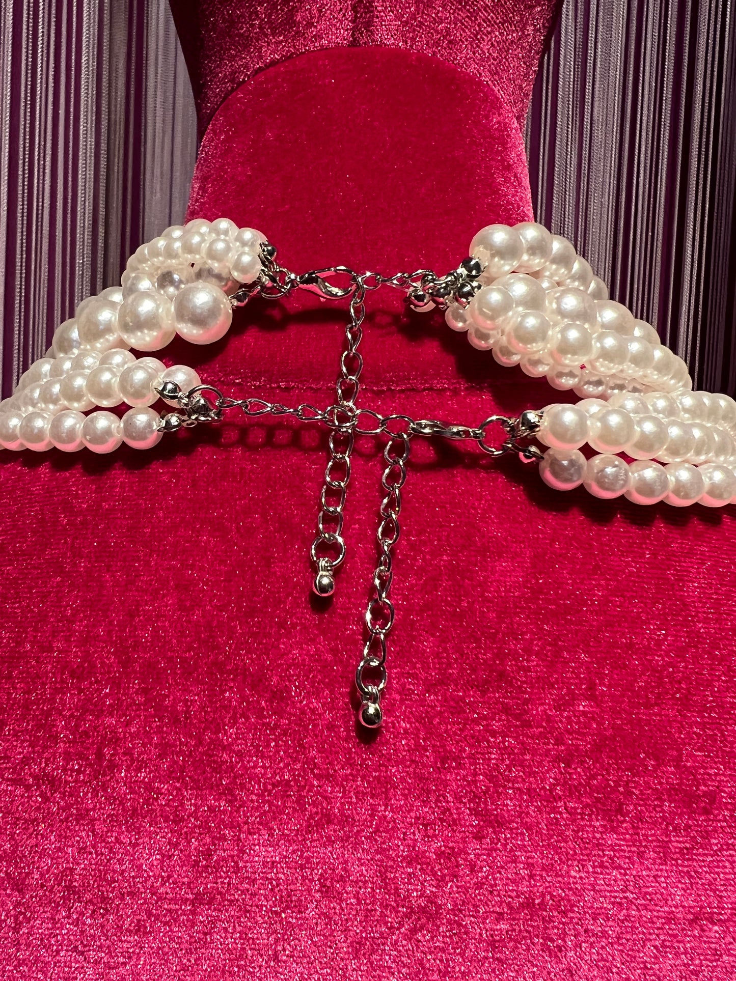 Collana perle divisibile con doppio moschettone