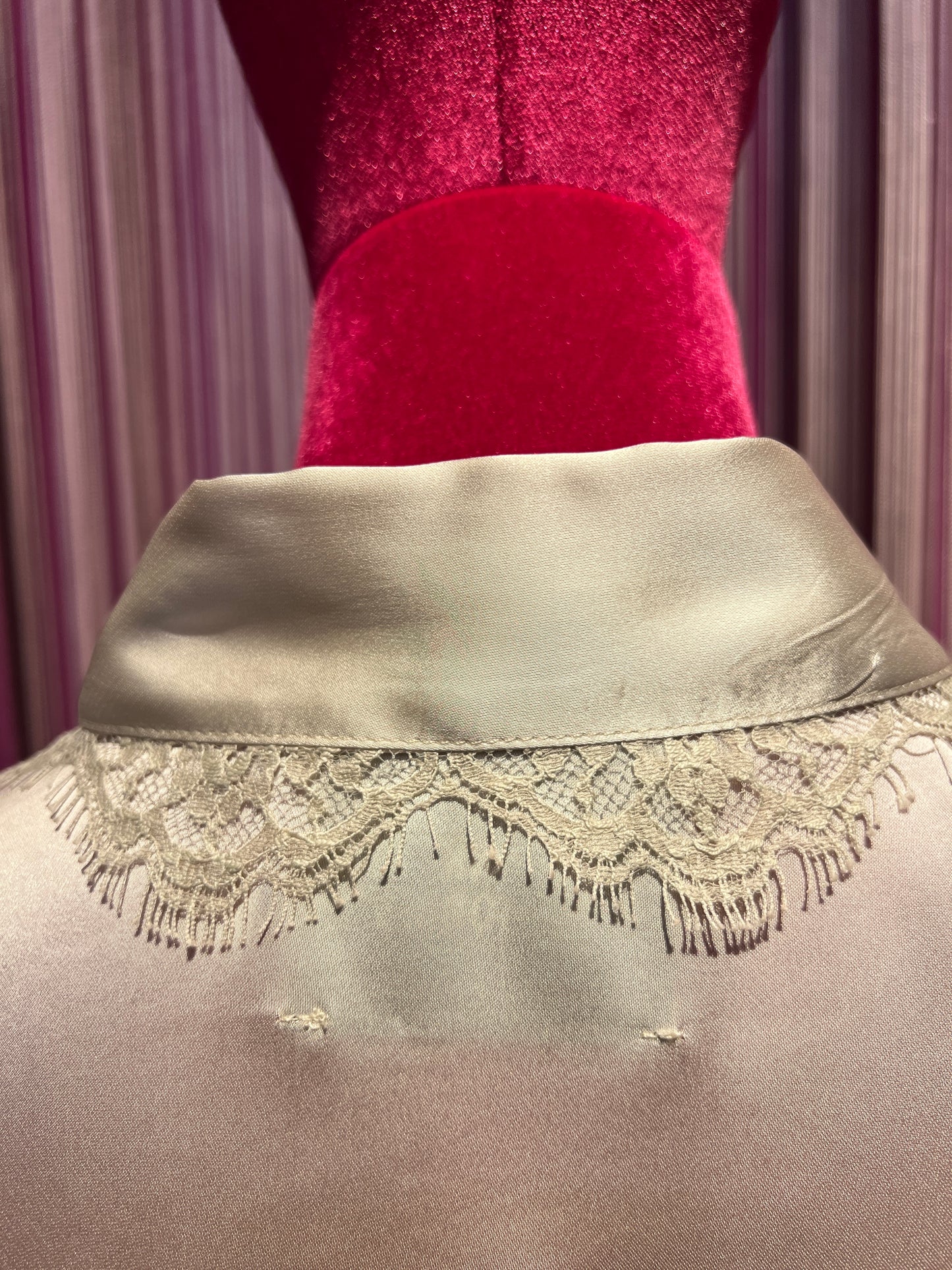 Pink memories camicia avorio con colletto pizzo