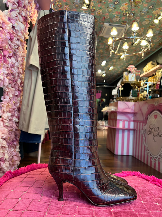 Sara Kent stivale pelle stampa cocco