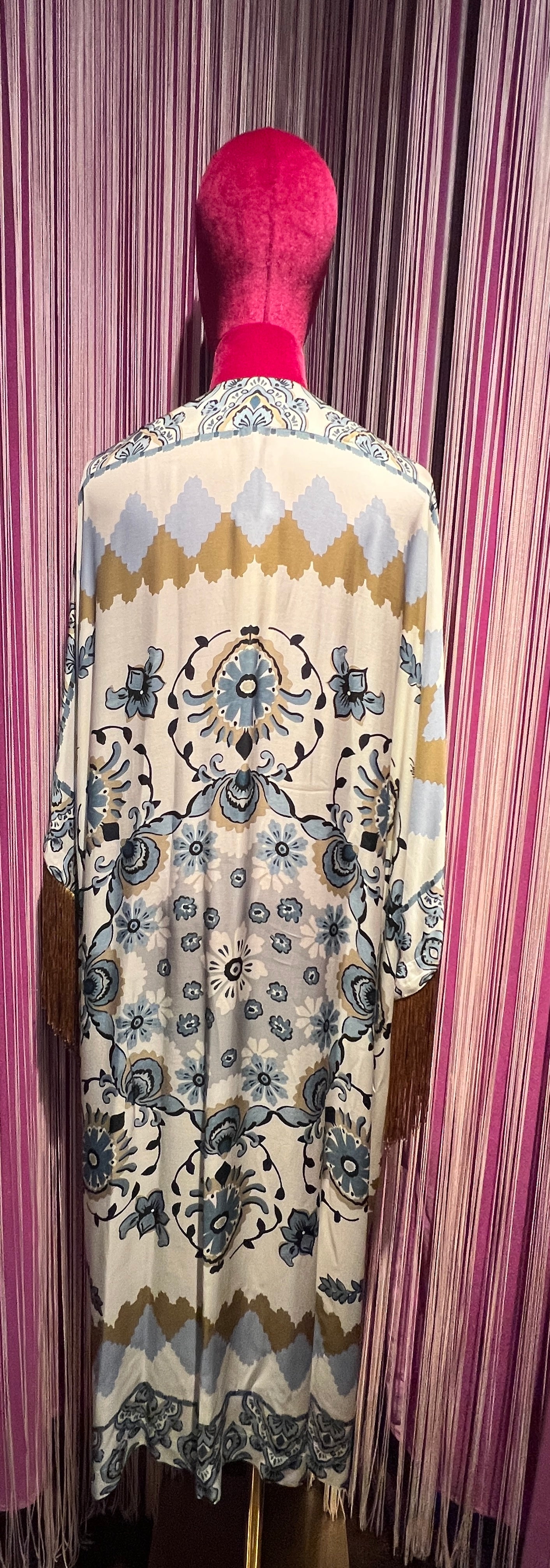 Dahlo kimono fantasia azzurro polvere