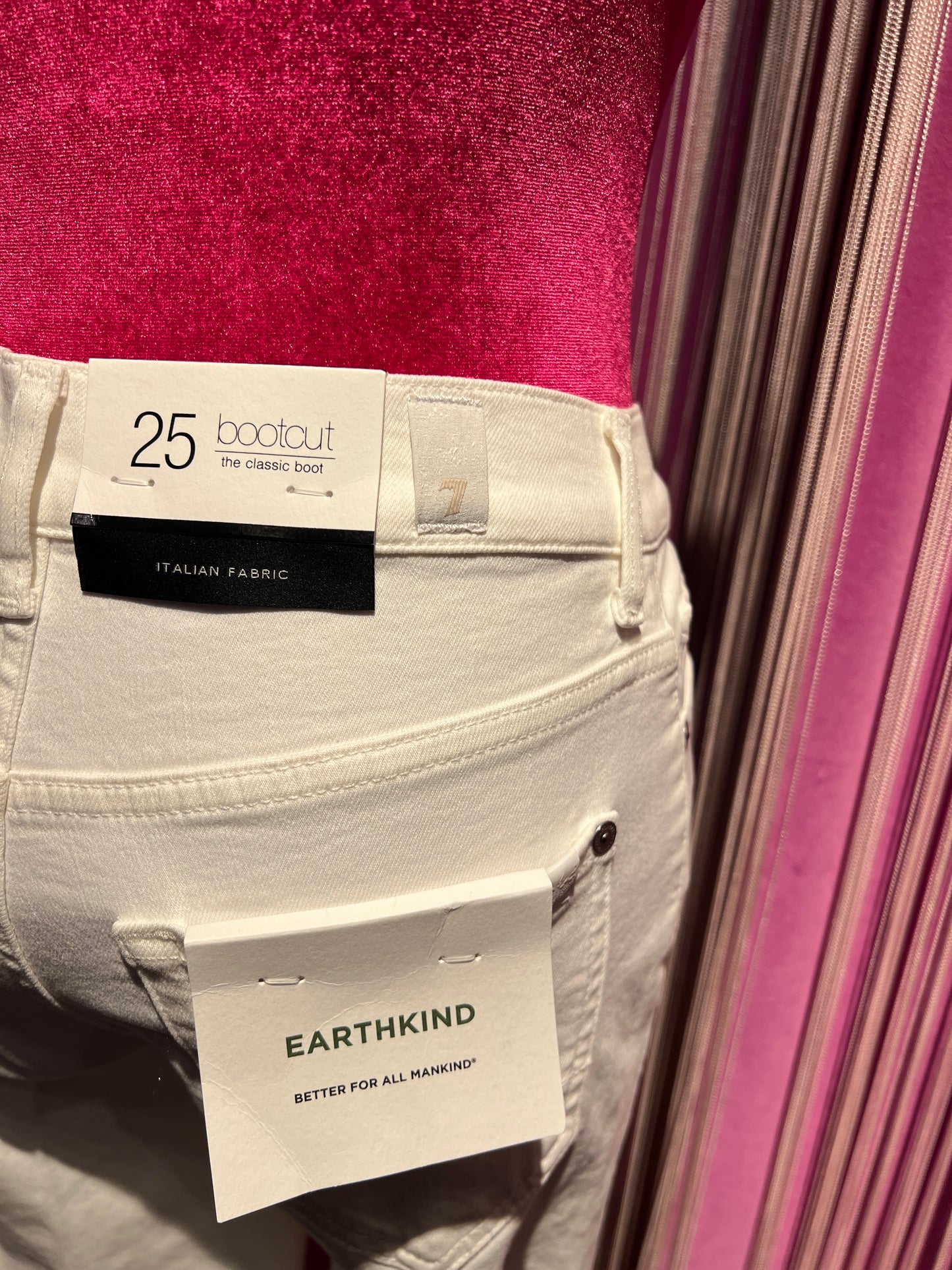 7 for all mankind jeans bianco elasticizzato slim zampetta