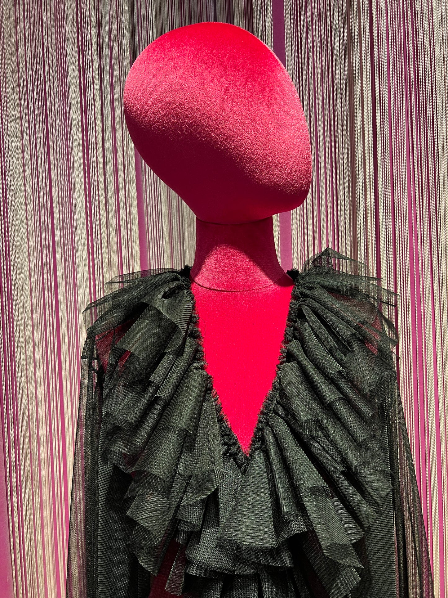 Rue-bisquit blusa manica lunga con rouge tulle nera