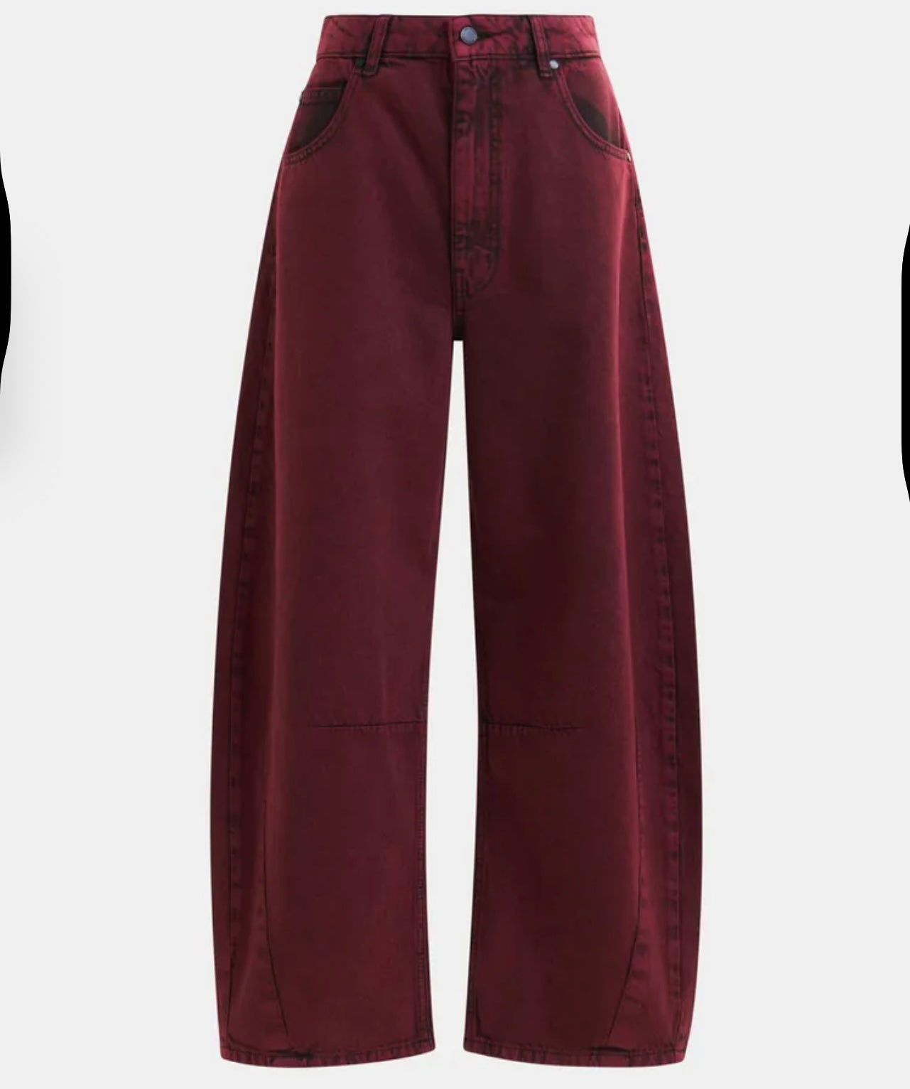 Essentiel antwerp jeans denim bordeaux gamba a botte tinto in capo