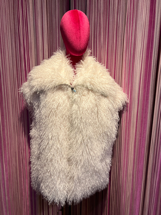 Snow-up Milano gilet ecopelliccia di Mongolia color bianco