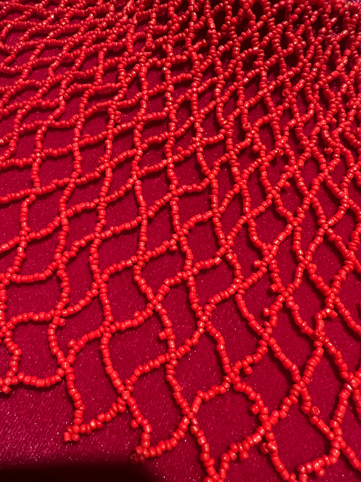 Collana girocollo perline rosse