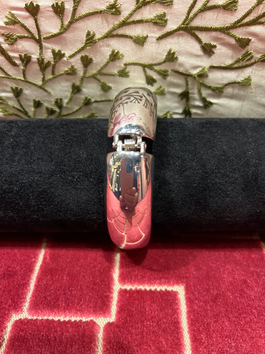 Bracciale liscio argento con chiusura a molla medio