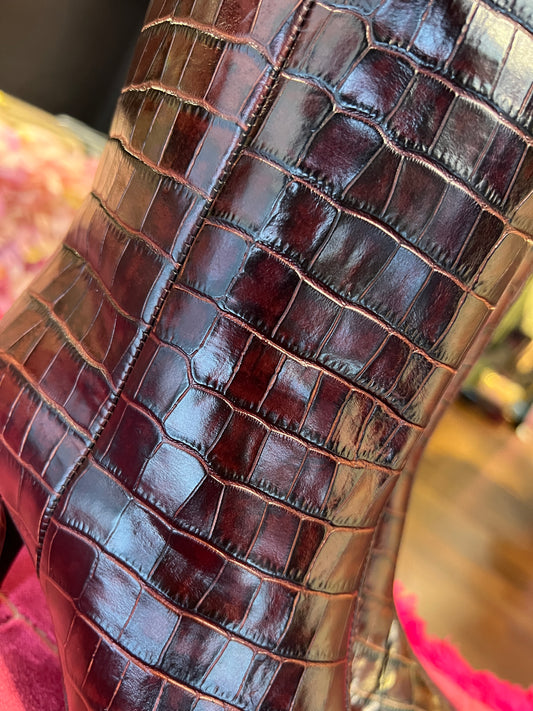 Sara Kent stivale pelle stampa cocco