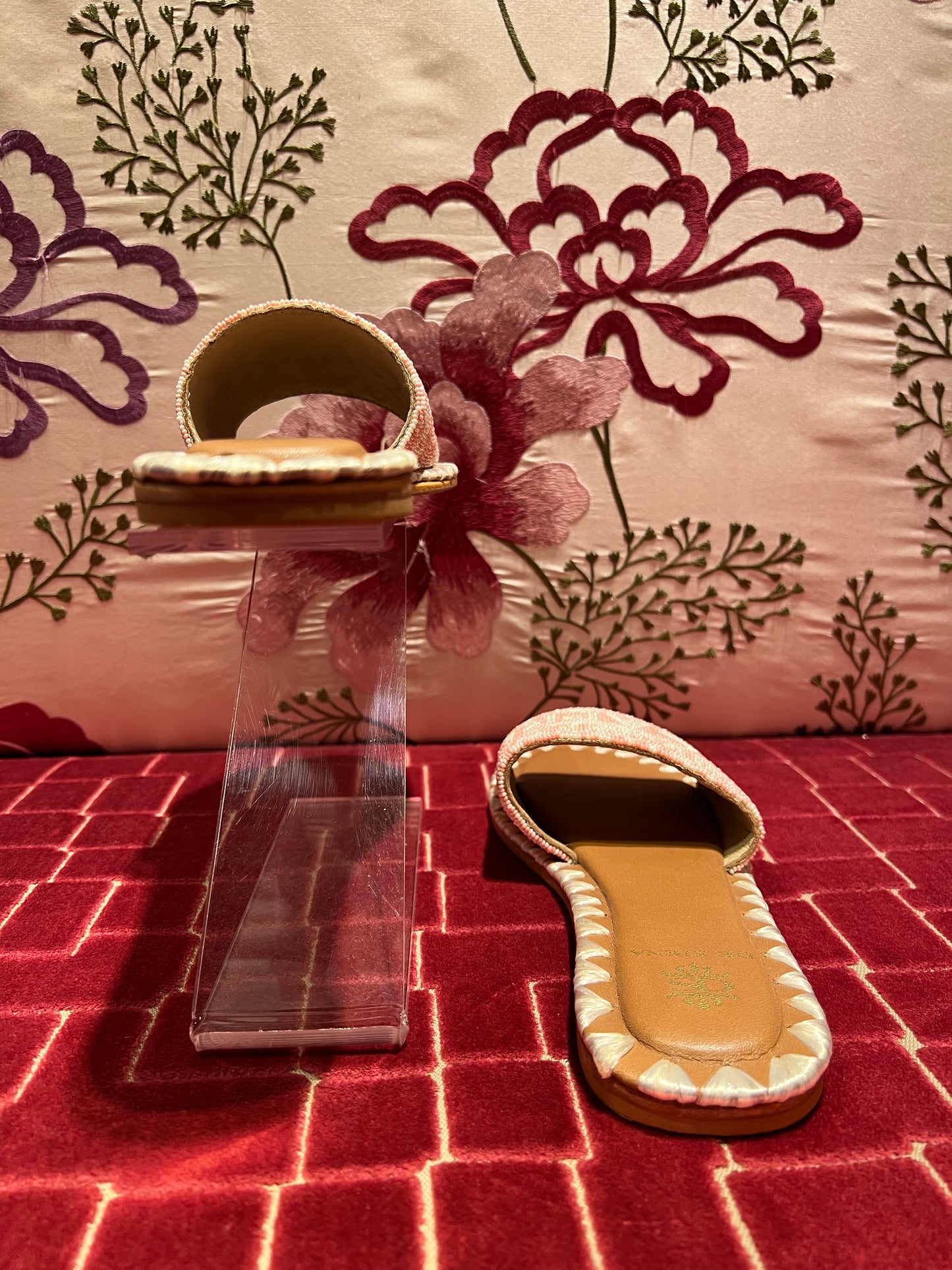 De Siena meno 50% ciabattina perline rosa e bianche Capri
