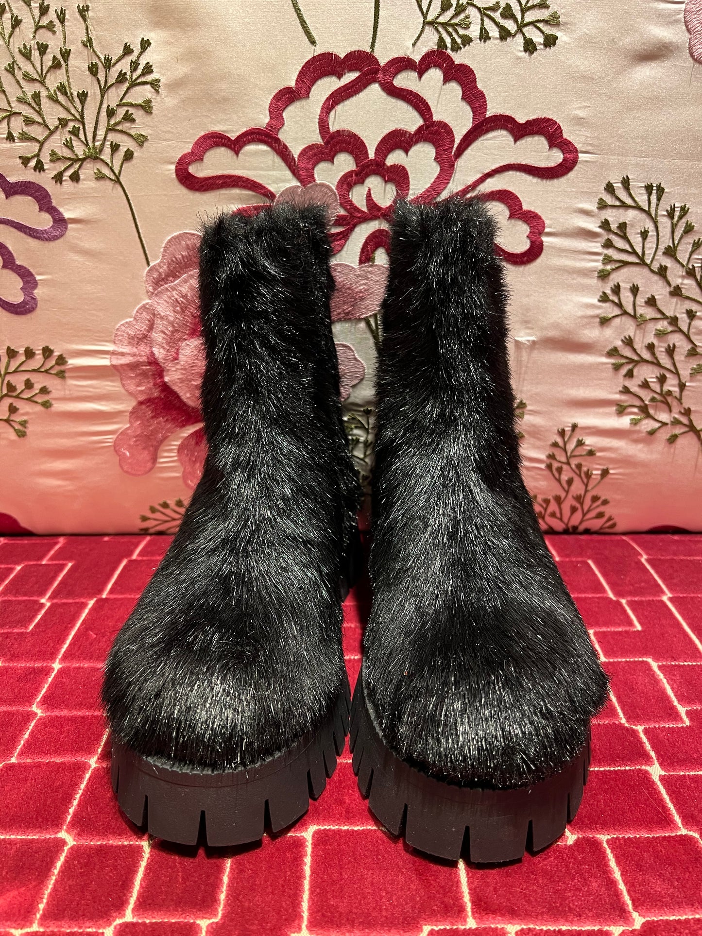 Ninni Mancone stivale visone nero ecologico sconto-50%