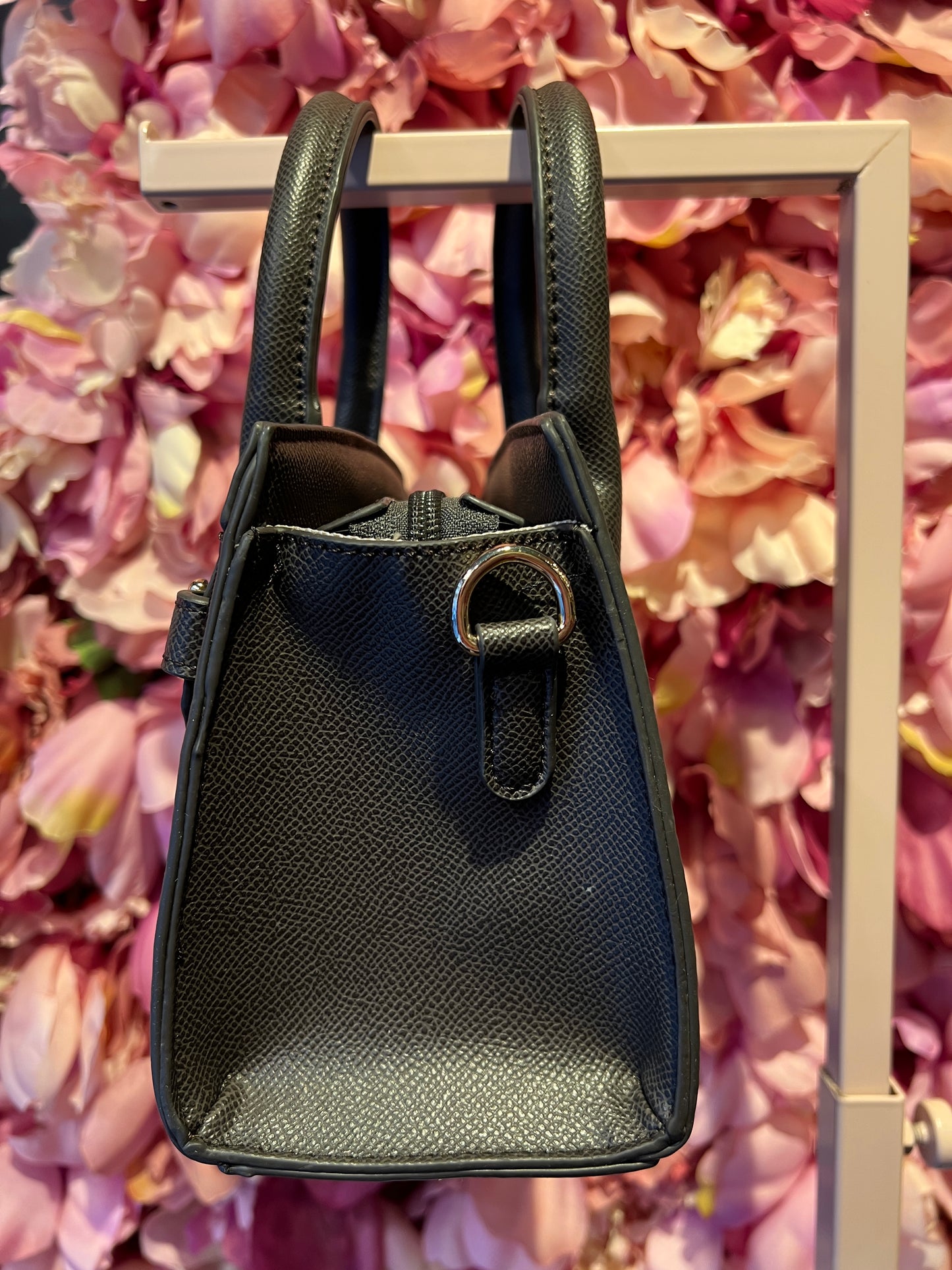 Borsa ecopelle due manici con tracolla marrone scuro