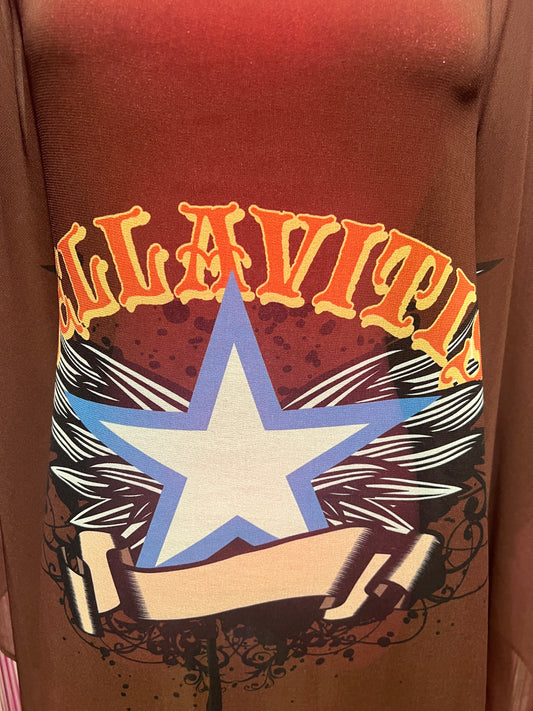 Bellavitis -50% di sconto casacca georgette marrone stampata