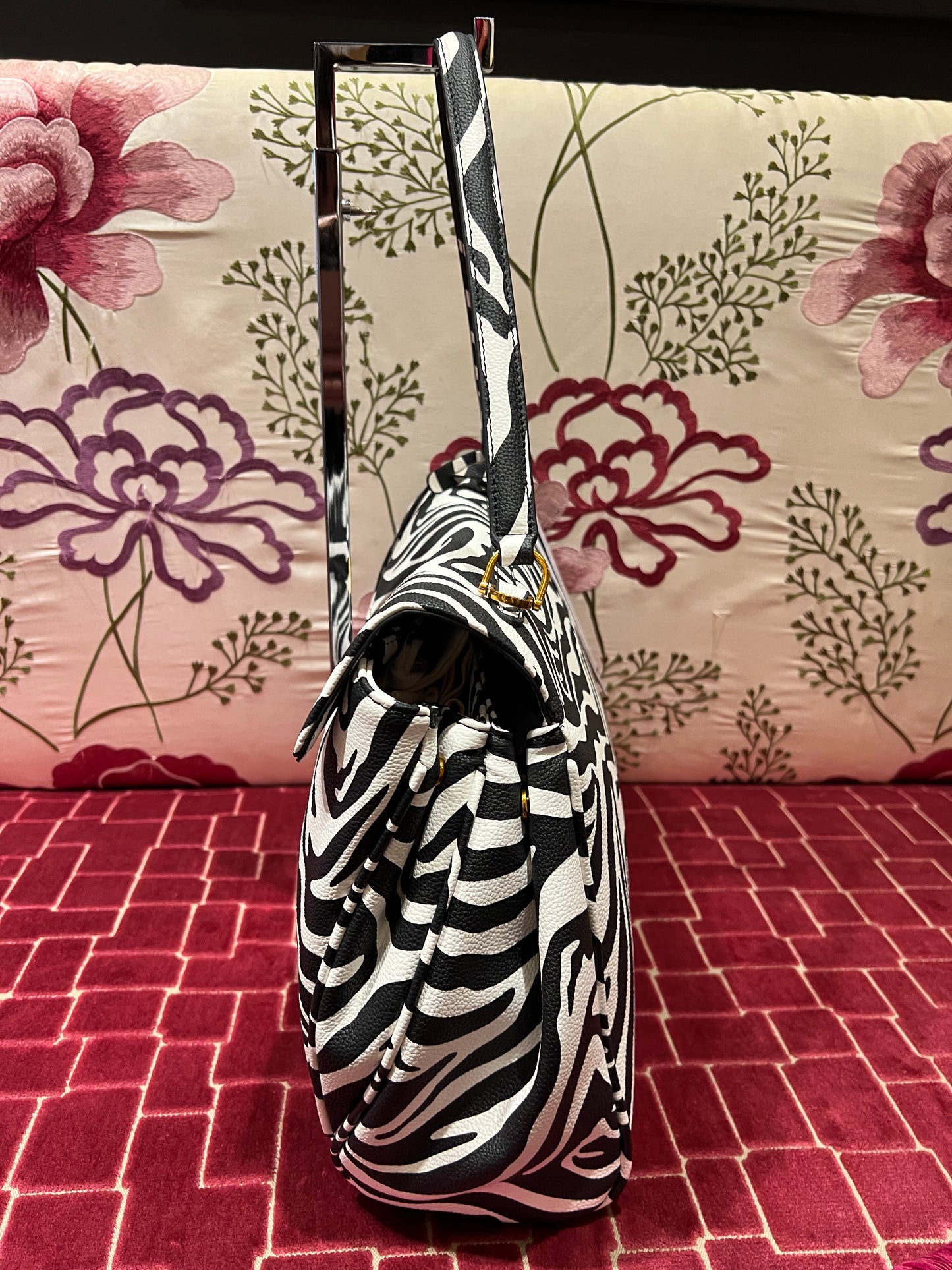 Rue Madam Paris borsa ecopelle stampa zebra con tracolla “Les jour xl “