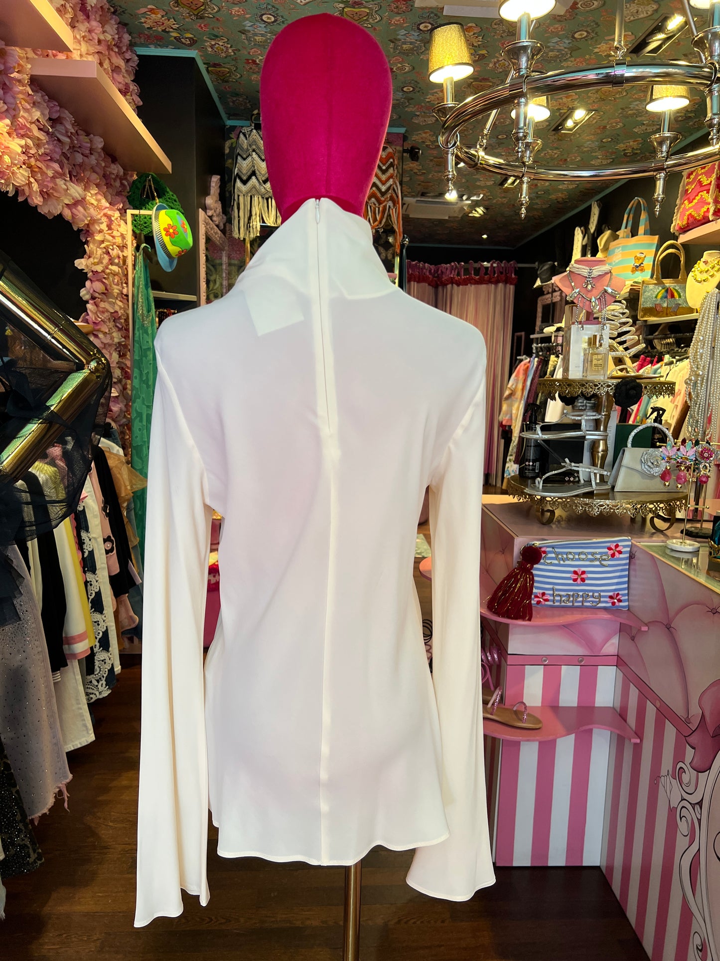 Semicouture blusa panna collo alto Nita