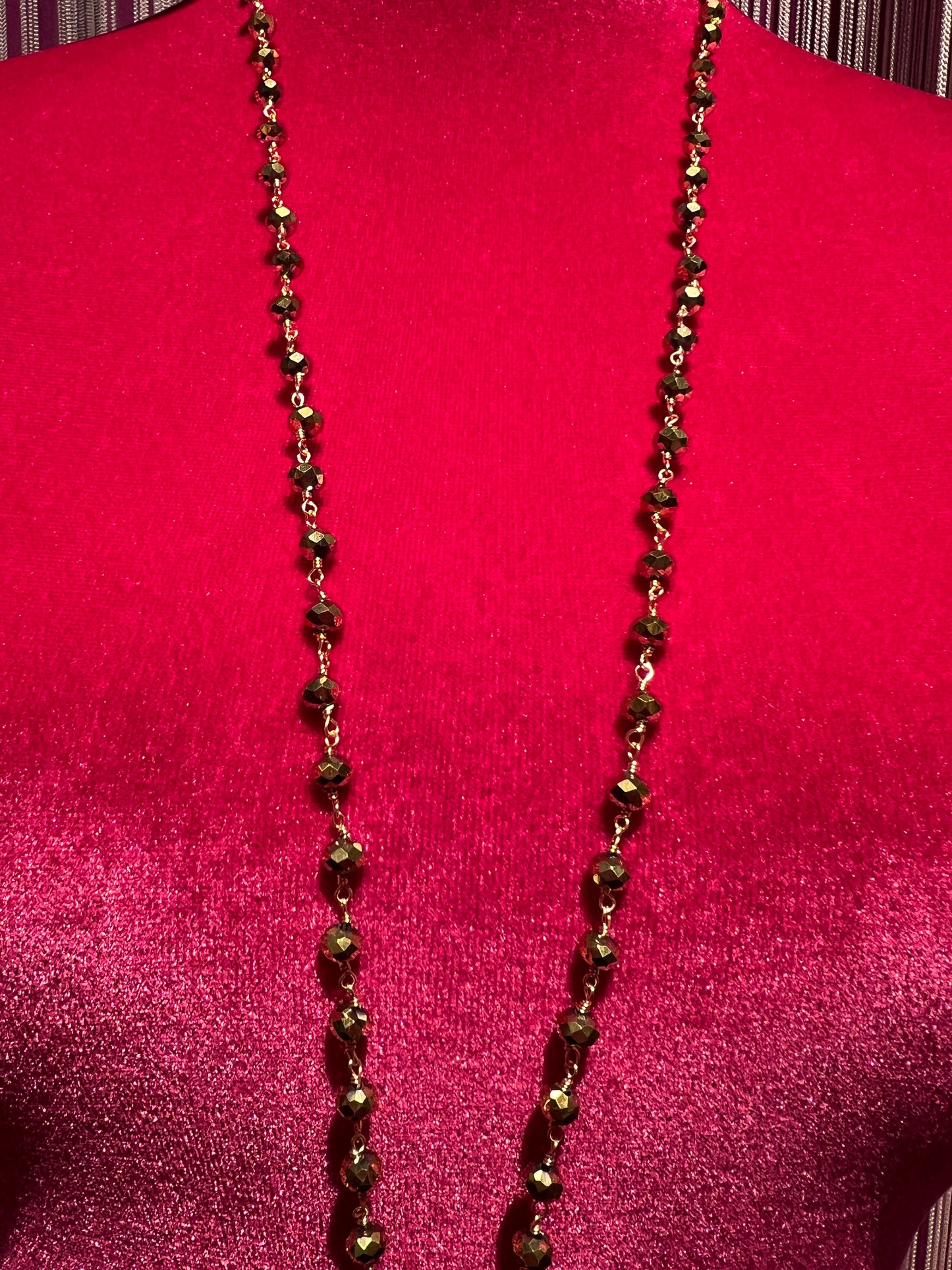 Lara 11 collana lunga pietre bronzo pendente celeste