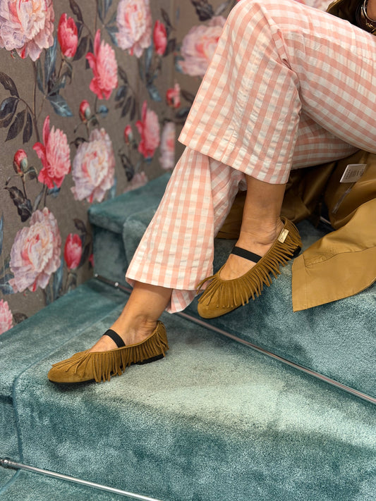 Brigitte Bardot pantalone a quadri vichy rosa e bianco