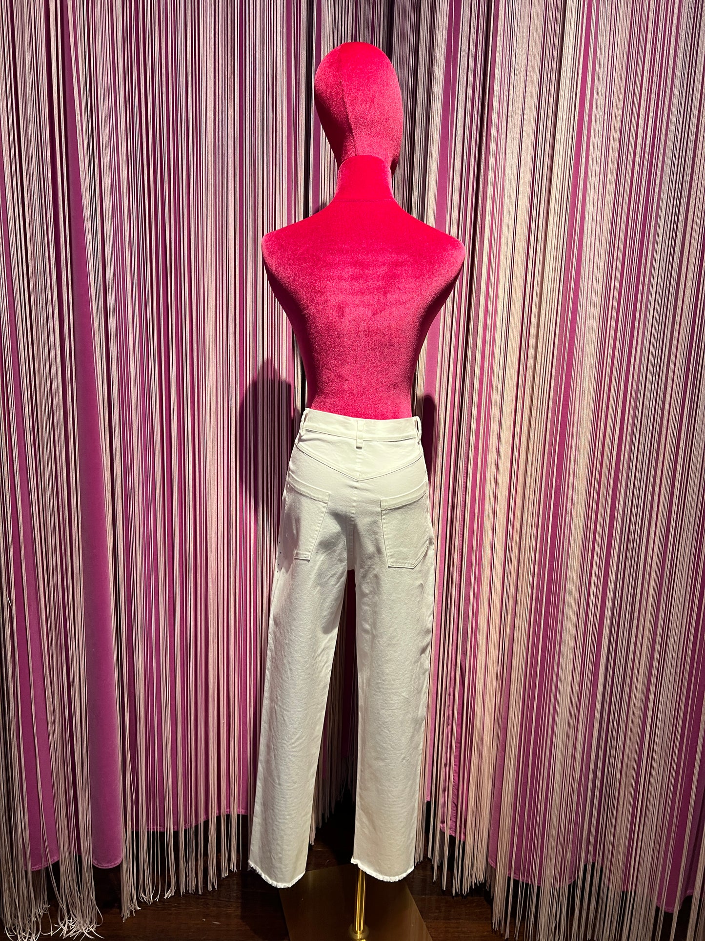 11 love is glamour sconto-50% pantalone bianco cotone con applicazioni Swarovski