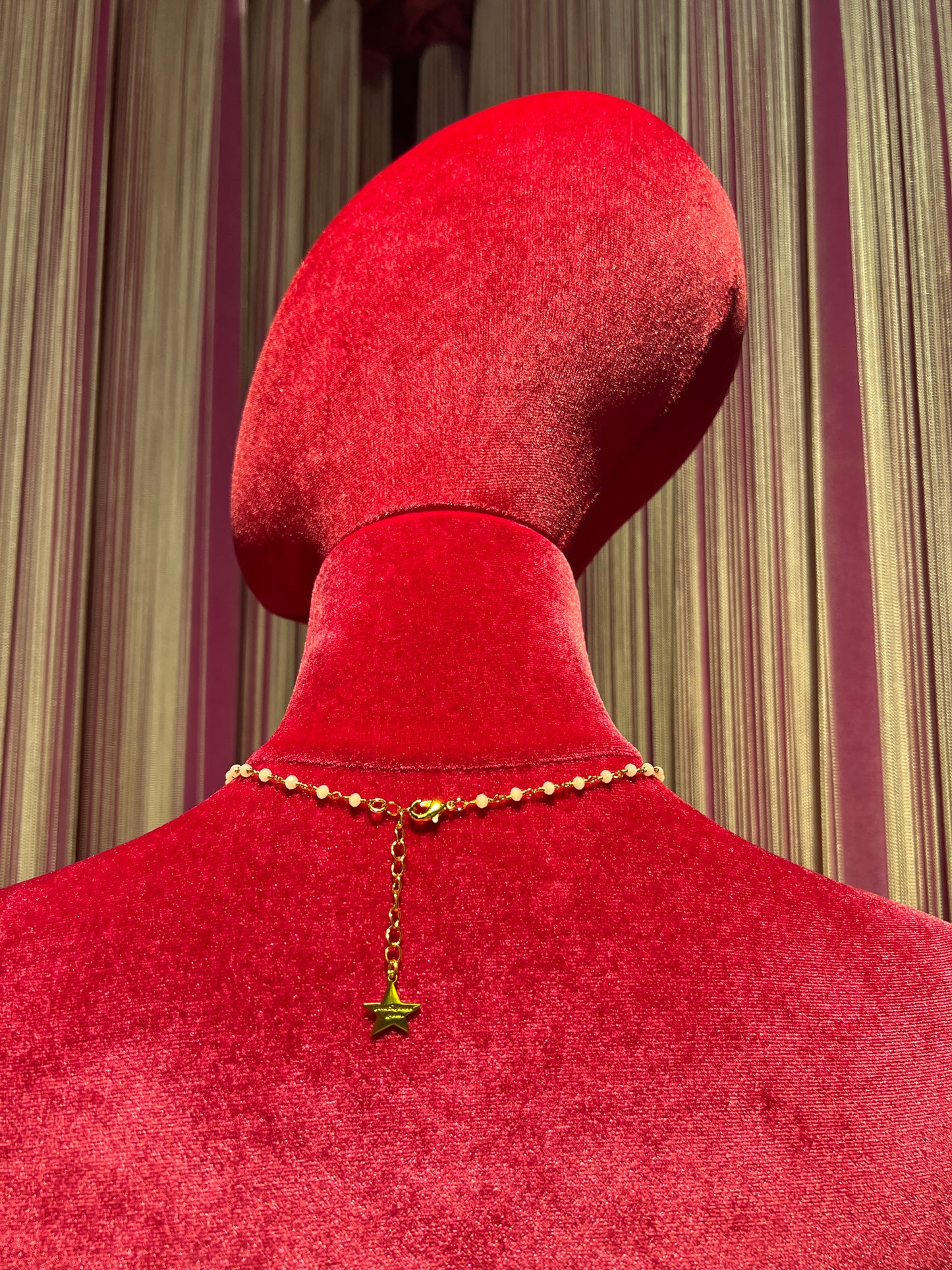 Principessa glam collana girocollo perline rosa con charms occhio rosa cornetto rosa
