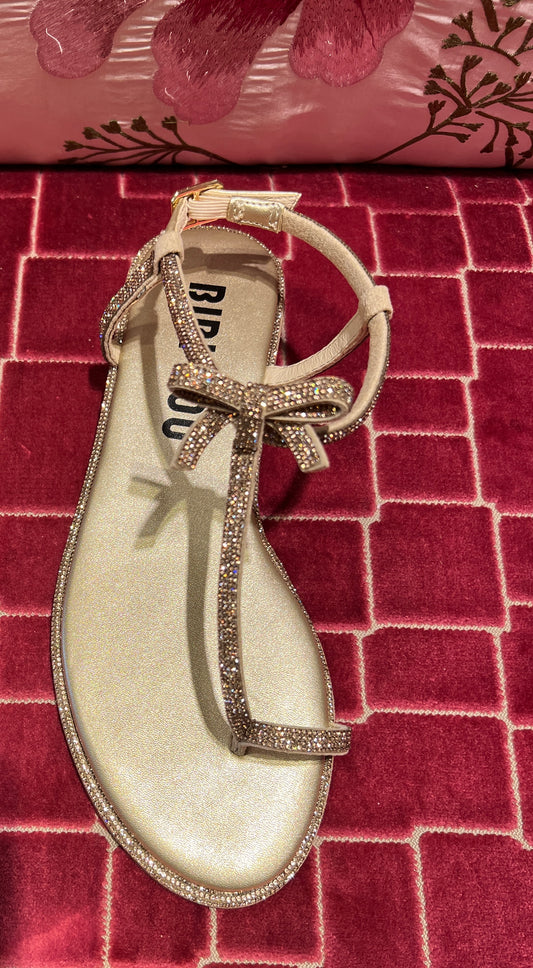 Bibi Lou sconto-50% sandalo infradito glitter oro con fiocchetto