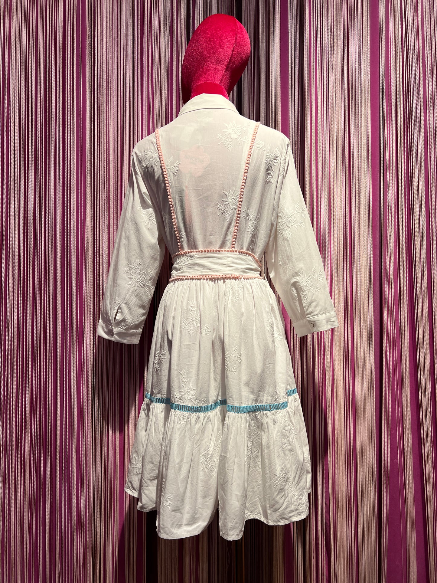 Sincere Paris -50% di sconto abito midi cotone bianco manica 3/4