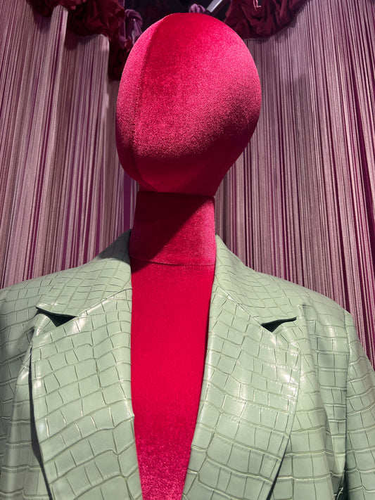 Isabelle Blanche Paris blazer over in ecopelle stampa cocco