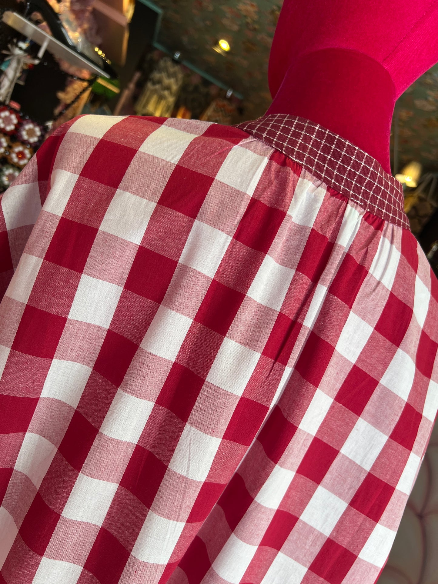 Mon amour Paris blusa oversize fantasia a quadri con polsini e rifiniture collo a contrasto