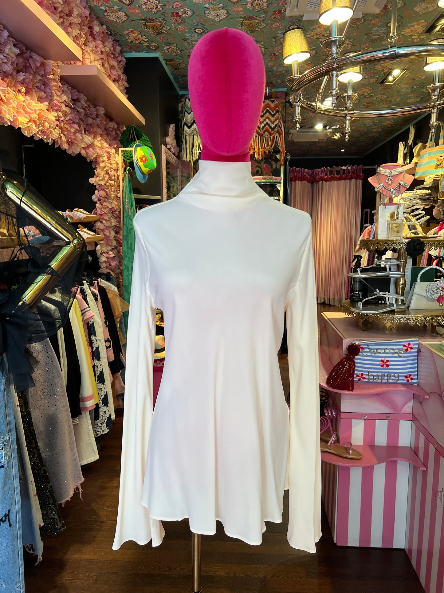 Semicouture blusa panna collo alto Nita