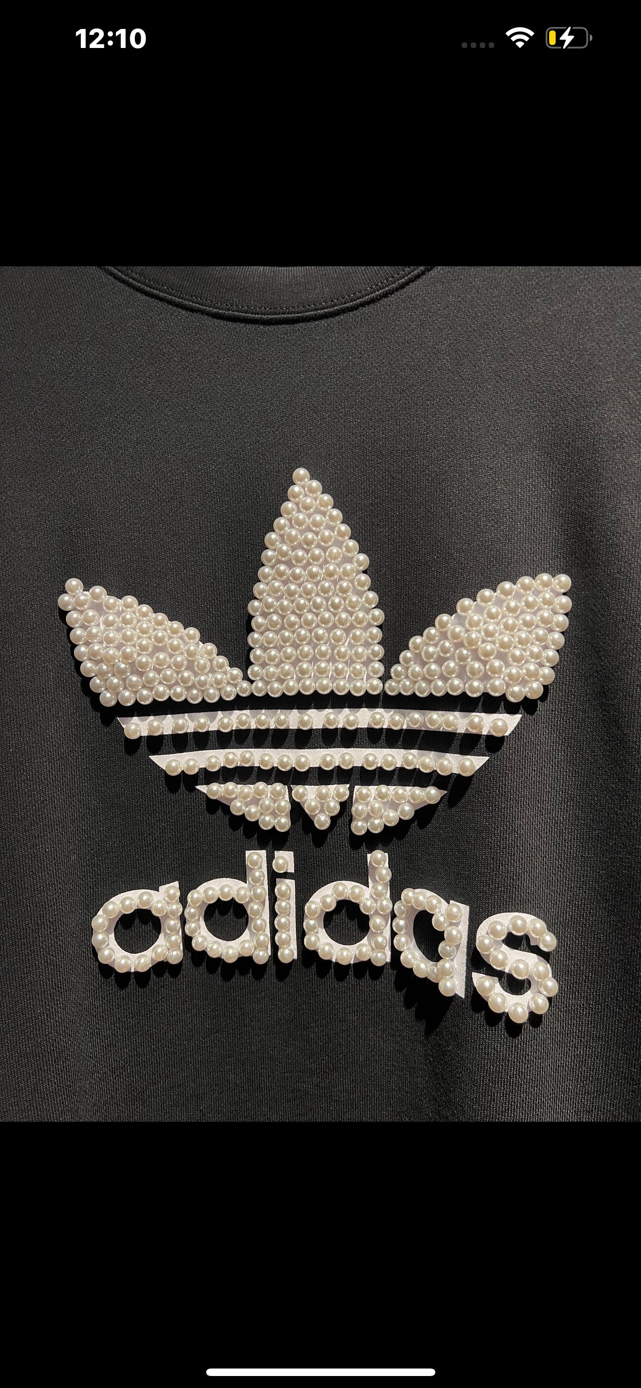 Adidas completo tuta nera felpa e pantalone logo perle